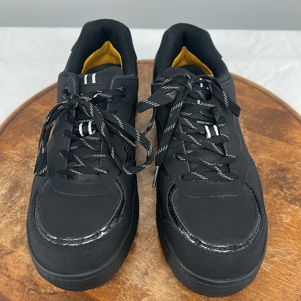 CAT Shoes Wm 9.5 Black Lace up Safety Comp Toe Sneakers Slip Oil Resistant - Picture 3 of 14